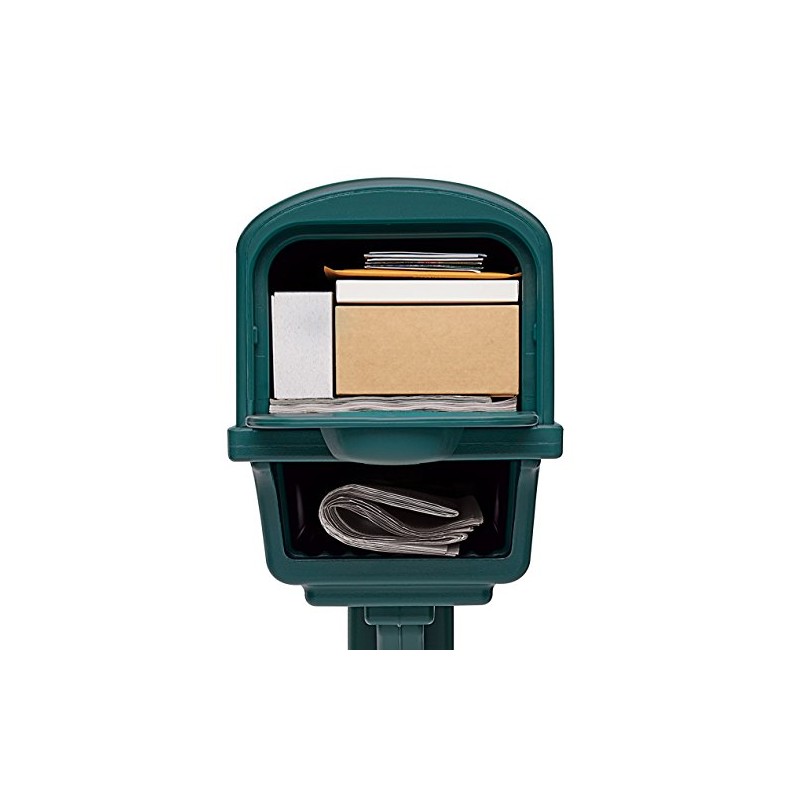Gibraltar Mailboxes Gentry Large Capacity Double-Walled Plastic Green, All-In-One Mailbox