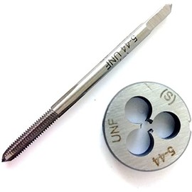 HUAZHICHUN 1 Piece 5-44 UNF Tap + 1 Piece 5-44 UNF Die HSS Tap and Die Set Right-Handed