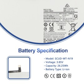 ANTIEE ANTIEE SCUD-WT-N19 Tablet Replacement Akku Kompatibel mit Galaxy Tab A7 10.4 2020 10.4" SM-T500 SM-T505 SM-T500N SM-T505N SM-T503 SM-T507 SM-T507N Series 3.85V 27.1Wh 7040mAh with Tools