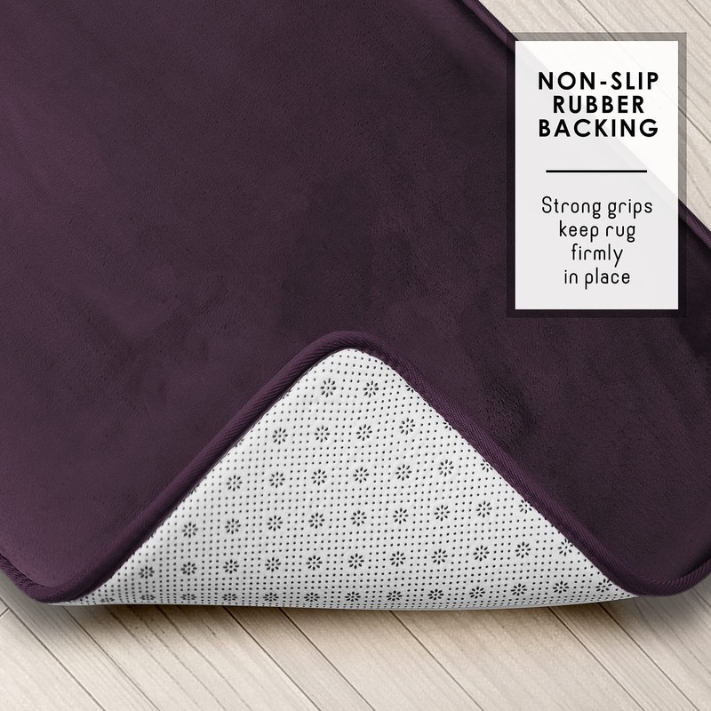 Clara Clark Bathroom Rugs, Velvet Memory Foam Bath Mat, Non-Slip,