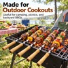6-Piece 55cm Stainless Steel BBQ Skewers for Grilling – Reusable