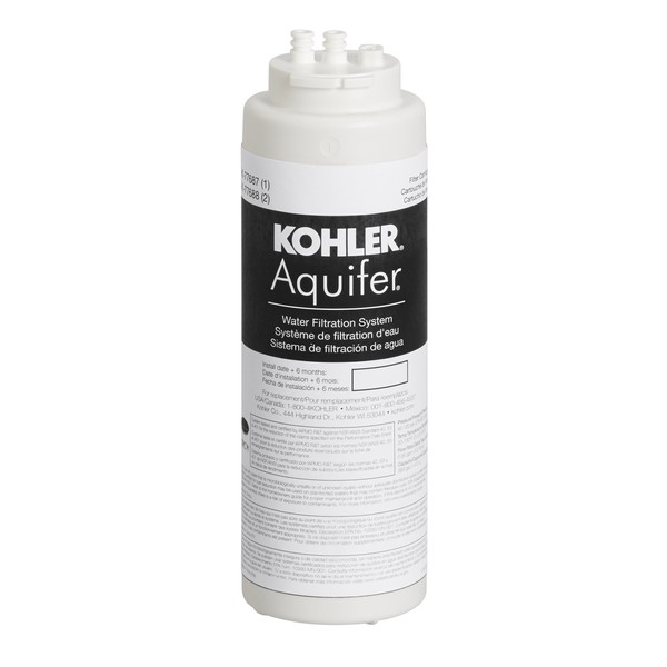 KOHLER 77687-NA Aquifer シングル交換用フィルターカートリッジ 1個 (M)