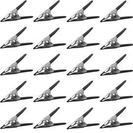 20pcs 2" Inch long Metal Spring Clips Clamps -Lot of 20-wholesale Bulk- PVC Dipped (2inch, Gray)