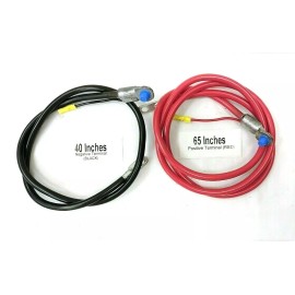 East Penn Battery Relocation Kit Cables 4 Gauge W/Aux Red Positive 65", Black negative 40"