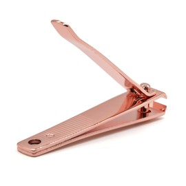 NCUSA PrettyClaw Nail Clippers Sharp Edge Fingernail and Toenail Clipper Cutter Thick Nail Trimmer Stainless Steel for Manicure and Pedicure (Rose Gold, Straight Edge)