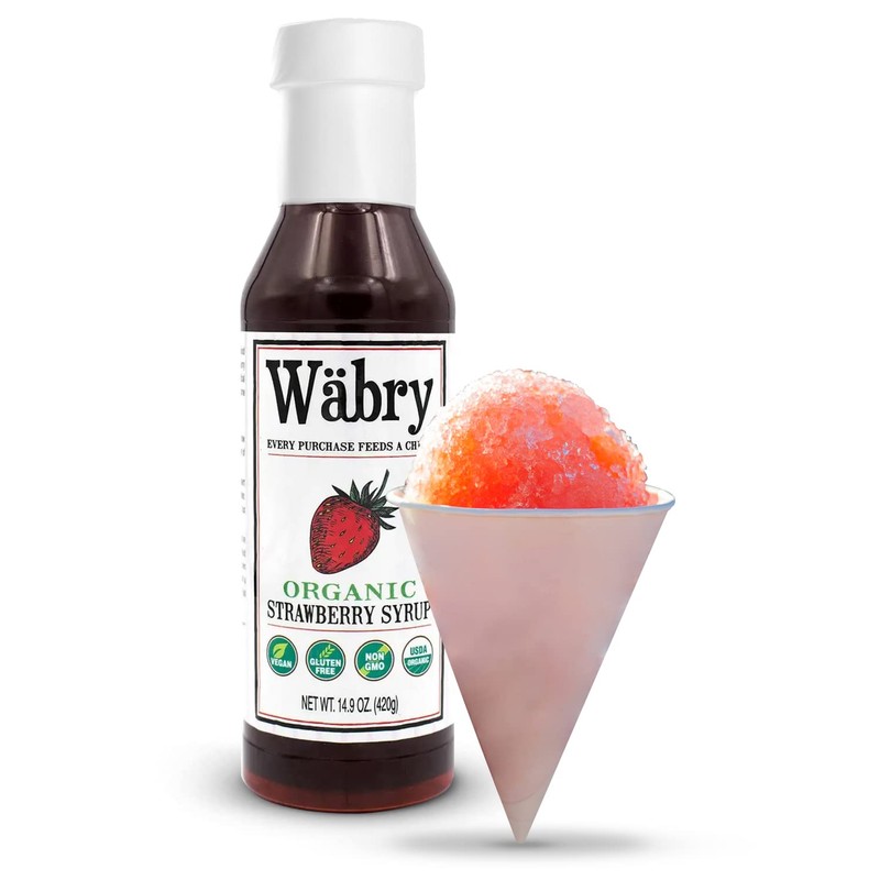 Wäbry Organic Strawberry Syrup – 14.9oz (420g), Natural Fruit Syrups