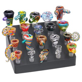 Slide Stand - Store 20 Bowls - 14mm 18mm 10mm (Black, 18mm)