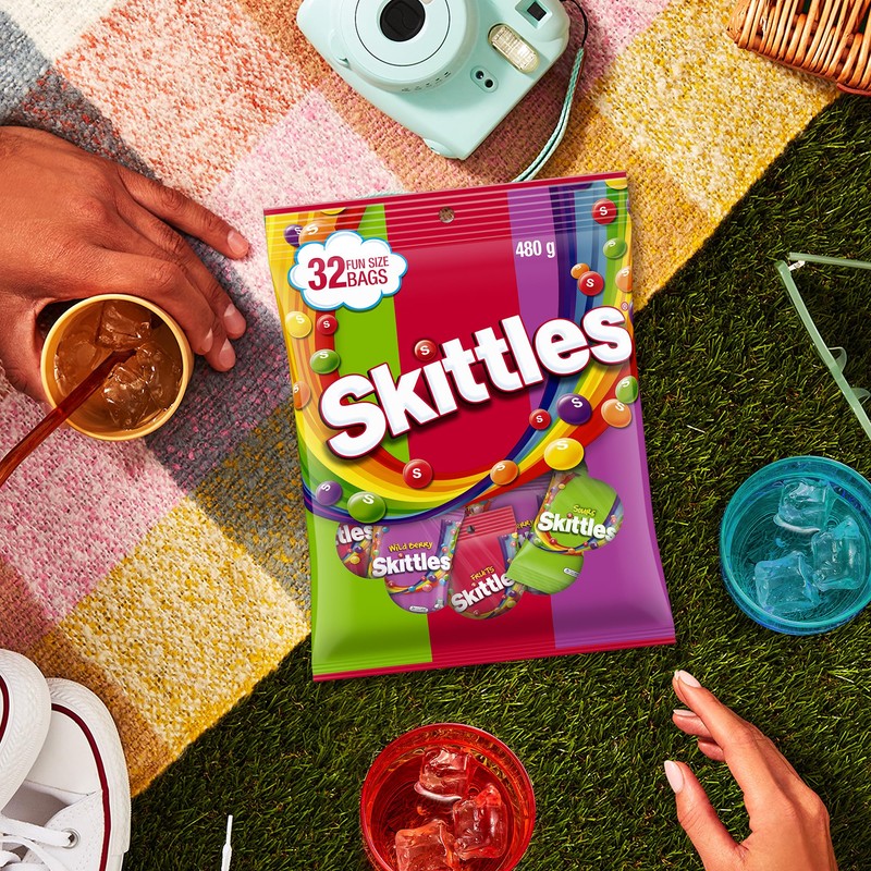 Skittles Lollies Fun Size Variety Pack 32 Pieces (Fruits, Sours,