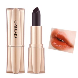 GECOMO Color Changing Lipstick, Black Magic, Solid Color, Temperature Sensitive Color Change Lip Balm, Adhesion, Long Lasting, All Day Long, Uneven Skin Tone, Will Not Peel Off, Shiny (02# Amber