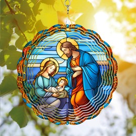 Christian Christmas Wind Spinner, Christian Christmas Wind Spinner Hanging for Yard and Garden, Unique Gift Wind Spinner, 3D Hanging Wind Spinner Outdoor