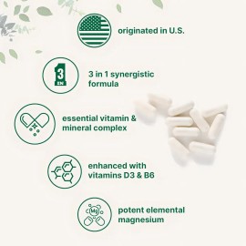 Citrato De Magnesio + Vitamina D3 Y B6 240 Capsulas Eg C72 Sabor Sin Sabor