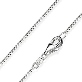 Materia Venetian chain, sterling silver 925, in 40 cm, 45 cm, 50 cm, 60 cm, and 70 cm, 1 mm necklace plus jewellery box, Silver