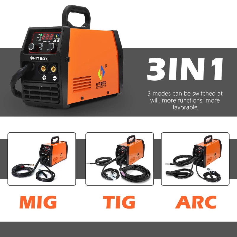 HITBOX HBM1200 MIG Inverter Welder Machine +CO2 Gas Regulatormodel number:
