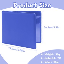 PU Leather Disabled Badge Holder, Protector Badge Holder Wallet for Car Parking Permit Disabled Badge Holder for Car Discreet Cover Hologram Safe (Blue)