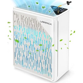 Air Purifiers for Home Up to 1736 sqft, LAMPICK Air Purifier for Home Pets with Night Light, Sleep Mode, Fragrance Sponge, PM2.5 Detector, True H13 HEPA Filter Carbon Filters Air Cleaners for Bedroom