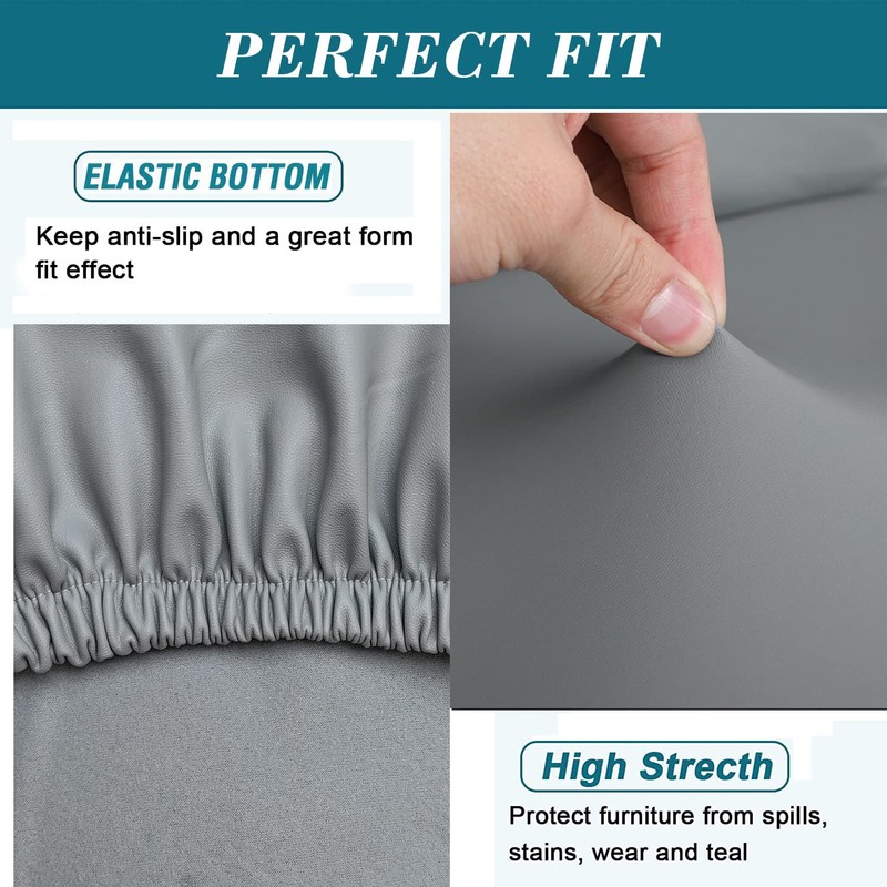 HFCNMY Bar Stool Covers,2 Pack Stretch Waterproof PU Bar Stool