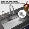 QruiLanTu 3-1/2 ‘’ Square Kitchen Sink Drain Assembly Kit 304