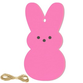Easter Bunny Wooden Sign, Easter Decor Pink Bunny Door Sign