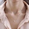TJC Solitaire Necklace White Cubic Zirconia CZ in Rose Gold