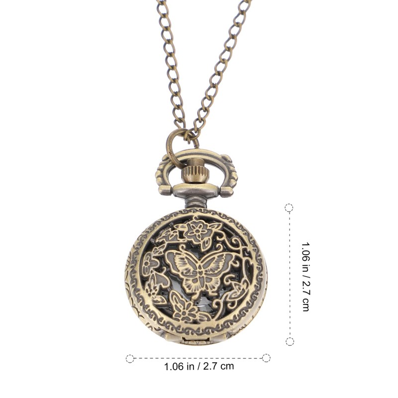 Hemobllo Quartz Pocket Watch - Butterfly Pendant Pocket Watch Antique