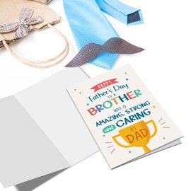 Nchigedy Happy Father's Day Card for Brothers, Brother Fathers Day Card from Sibling Cousin, To an Amazing Strong and Caring Brother