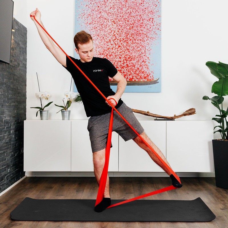 Kintex Exercise Band Latexband 2.5m x 15cm Fitnessband, Red (medium)