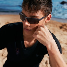 SKYOAK - anteojos de sol deportivas de lectura bifocales para hombre, con marco de aluminio de protección UV 400, bisagra de resorte, lectores de sol semi sin montura integrados, para conducir/correr,