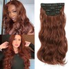 KEPBEAY Clip in Hair Extensions 4Pcs 180g Long Wavy Synthetic