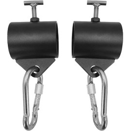 Aoneky 2'' Weightlifting Barbell Clamps with Clips for Hanging Chains - Adjustable Steel Olympic Bar Collars, T-bar Row Platform Landmine Eyelet Attachement, Set of 2