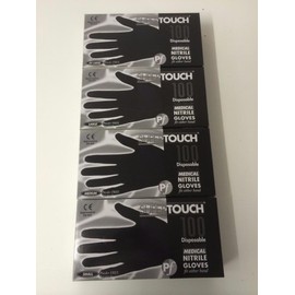 SuperTouch 100 Strong Size LARGE Black Nitrile Latex FREE Disposable Gloves Tattoo Artist Hairdresser Gardening Medical Decorator Beauty Salon