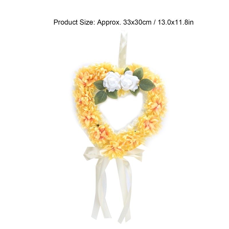 Heart Shaped Tribute Memorial Wreath Artificial Silk Wreath Gravestone Decoration