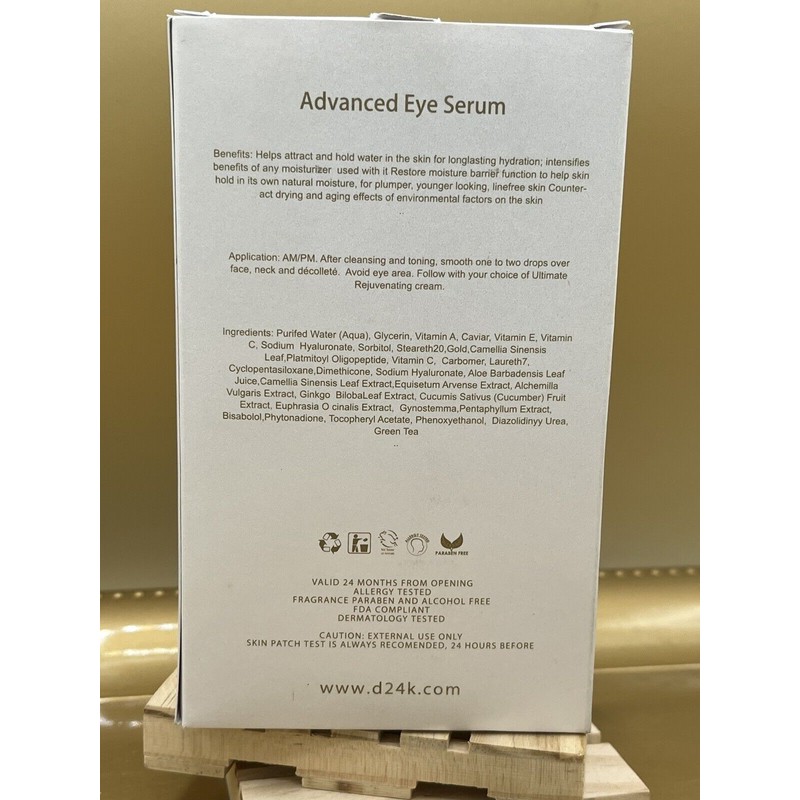 D24k Advanced Eye Serum 24k Gold Vitamin A Cucumber 1.22