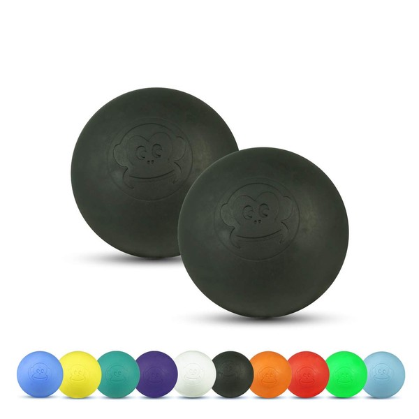 Captain LAX Massage Ball Original Lacrosse Ball Set of 2 Made of Hard Rubber with Dimensions 6 x 6 cm Suitable for Trigger Point and Fascia Massage / Crossfit