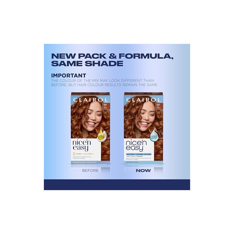 Clairol Nice 'n Easy Permanent Color, 6R/110 Natural Light Auburn