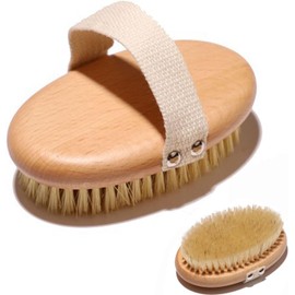 Cepillo Corporal Exfoliante 100% Natural con Mango de Bambú - Libre de Plástico, Cerdas Vegetales para Masaje en Seco, Reduce Celulitis y Mejora la Circulación