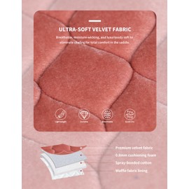Harrison Howard Velvet English Saddle Pad - Close Contact Soft Cushioning Pad for Horse Riding Back Light Salmon Pink