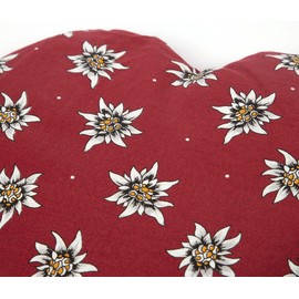 Cherry Stone Cushion Heart Approx. 30 x 25 cm Flower Edelweiss Heat Cushion Grain Cushion A Charming Gift