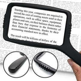 MagniPros Jumbo Size Magnifying Glass Wide Horizontal Lens(3X Magnification)- Shockproof Housing & Scratch Resistant Design W/Large Viewing Area Ideal for Reading Small Prints & Low Vision