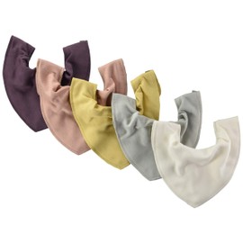 Pippi Unisex baby bandana bib, solid neckerchief - Bib Misty Rose