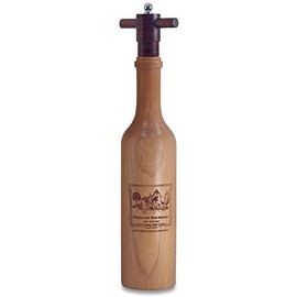 The Original Laser Engraved 14" "Wine Bottle" Pepper Mill in Cherry Wood - Chateau Bordeaux