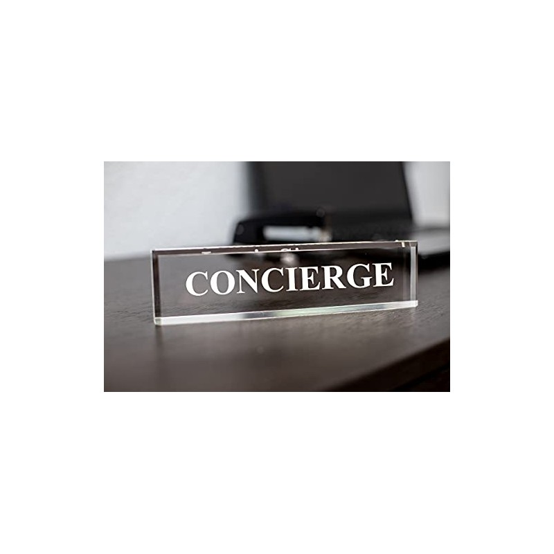 Concierge 2" x 8" Clear Acrylic - Office Desk Accessories