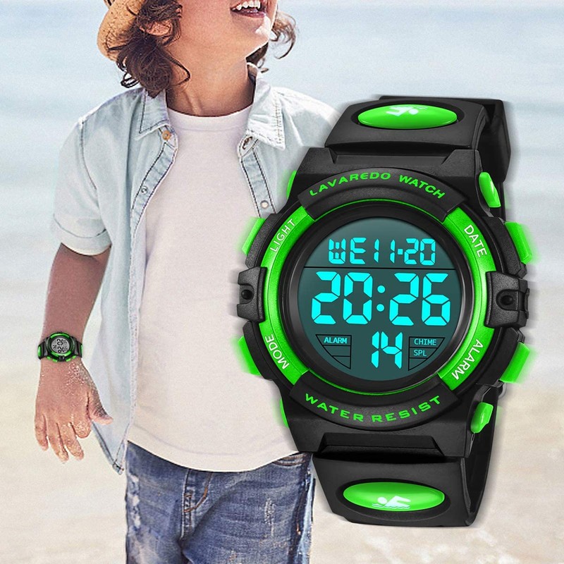 A ALPS Boys Digital Sport Watch with Alarm, Waterproof, Shockproof,