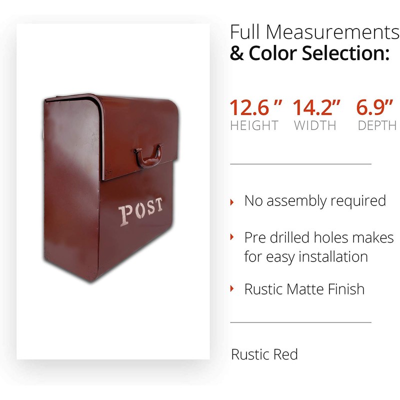 NACH FZ-M1002RD CJ Powder Coated Finish Wall Mounted Post Box