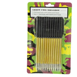 BSW - BogenSportWelt Pack of 12 Aluminium Pistols Crossbow Bolts 16.5 cm Pistol Crossbow Arrows with Steel Tip