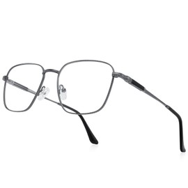 RB.Pilot Classic Square Reading Glasses for Men Women Light Blocking Computer Readers Spring Hinge Metal Frame Acetate Legs