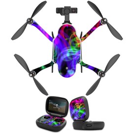 MightySkins Skin Compatible With GoPro Karma Drone headphones wrap cover sticker skins Neon Splatter