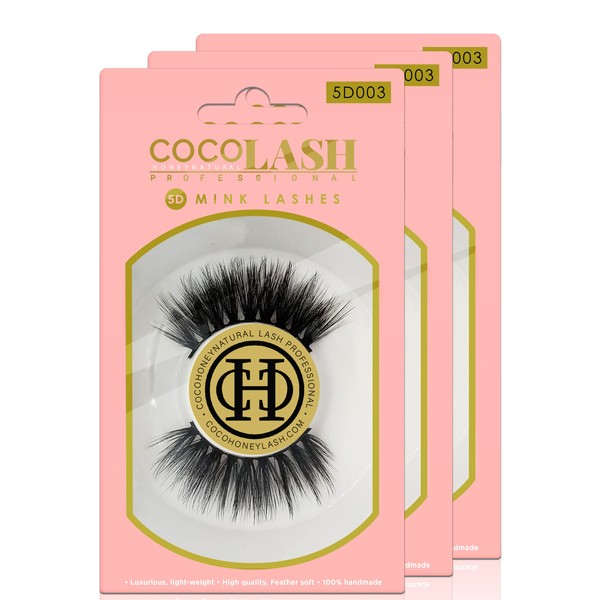[3 Pairs] Cocohoney 5D Sexy Volume Mink Lashes, 100% Real