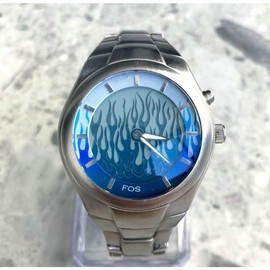 Kiosk Original Flame Watch Style Retro Watch Shaped Premium Special-Interest Design - Color: Blue Flame (Shipped May)