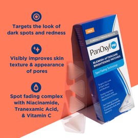 PanOxyl Blemish Brightening Patches: Dermatologist-Recommended, Help Fade Post-Acne Dark Spots and Reduce Redness, Large Clear Patches Cover a Bigger Area, Vegan & Latex-Free, 16ct