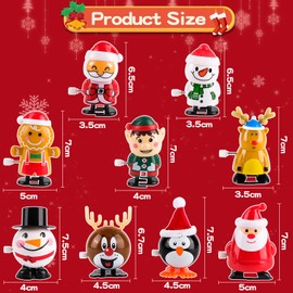 HGRGHH 9 Pack Christmas Wind Up Toys for Kids, Novelty Christmas Spring Clockwork Toy, Wind Up Christmas Toy for Advent Calendar Fillers, Christmas Stocking Fillers, Christmas Cracker Fillers